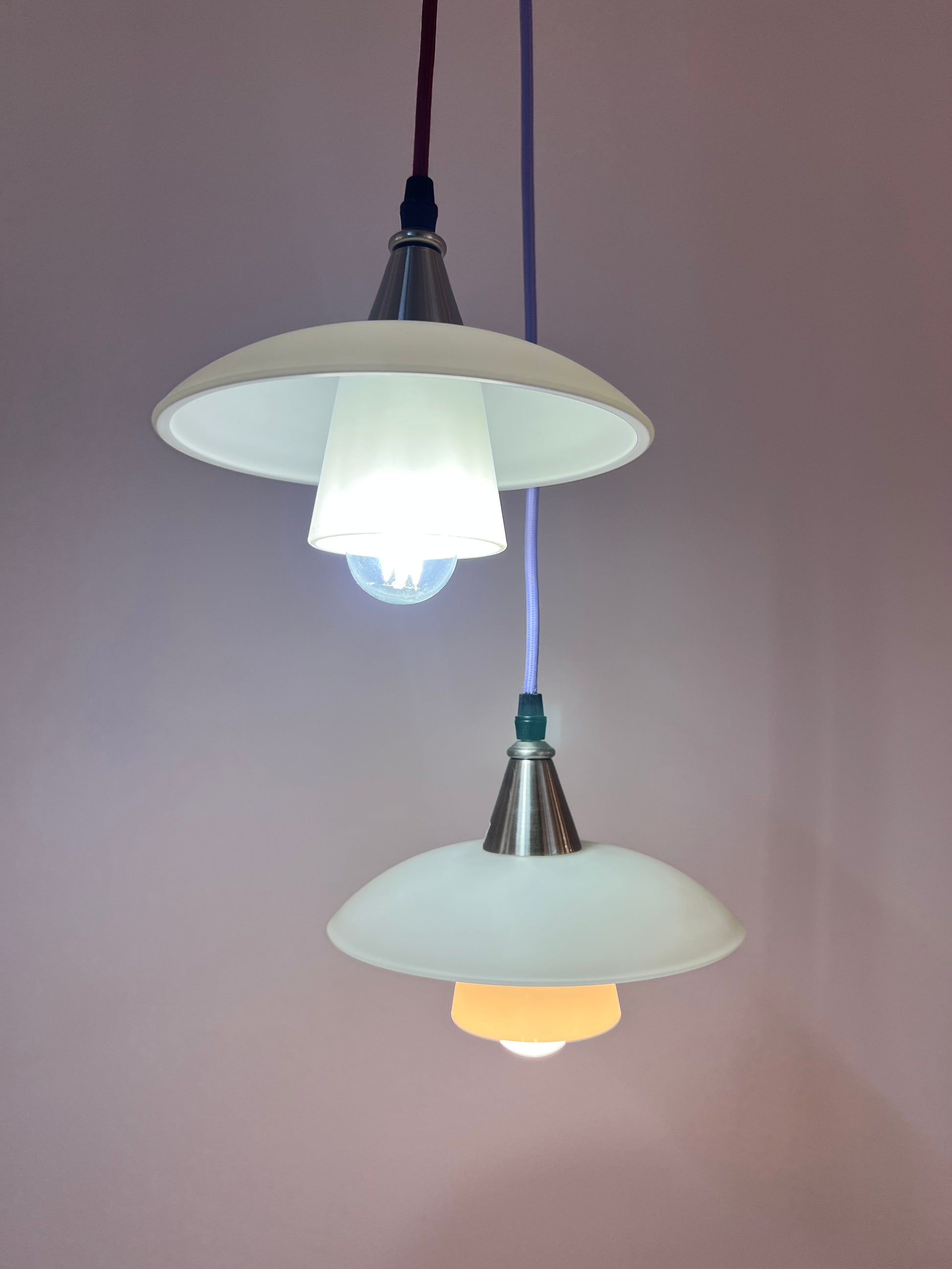 Lamellenlampe Milchglas aus Dänemark