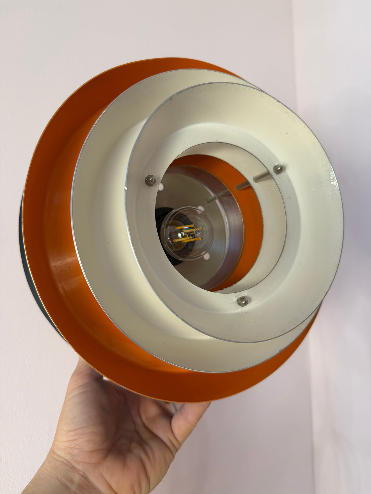 Lamellenlampe Trava silber schwarz orange von Carl Thore für Granhaga