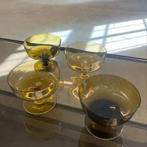 Set: 4x Champagner Schale braun Glas