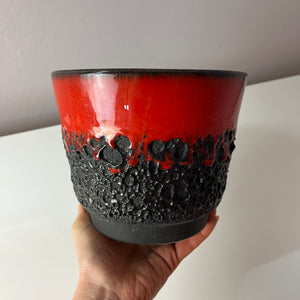Blumentopf Fat Lava rot braun Keramik