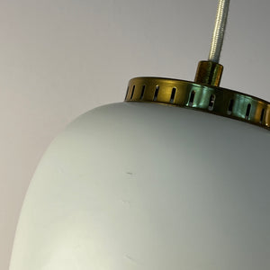 Hängelampe Kina Opalglas Messing von Bent Karlby für Lyfa