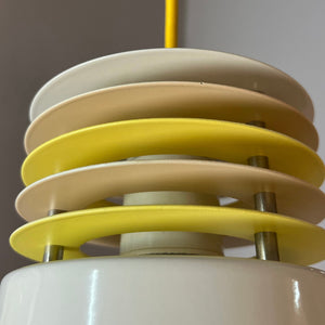 Hängelampe neu lackiert weiß gelb