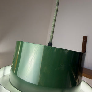 Hängelampe grün silber aus Dänemark