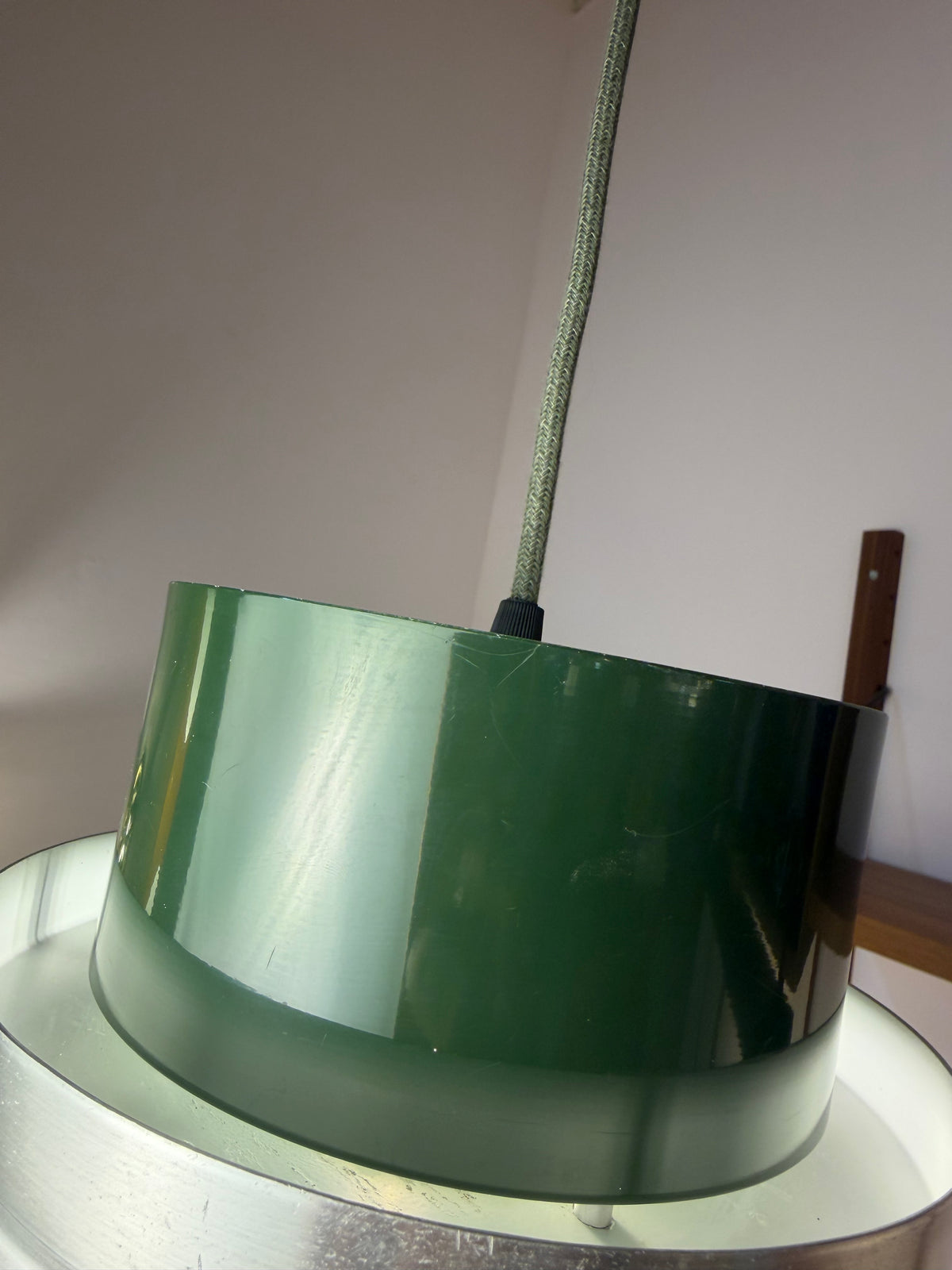 Hängelampe grün silber aus Dänemark