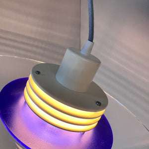 Lamellenlampe „Astra“ blau Plexiglas aus Dänemark