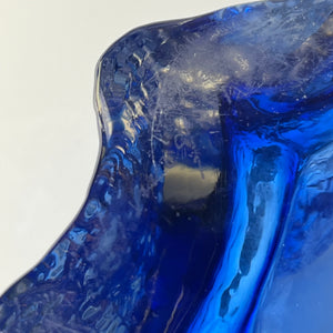 Vase blau Glas von Kai Blomqvist für Riihimaki / Riihimaen Lasi Oy