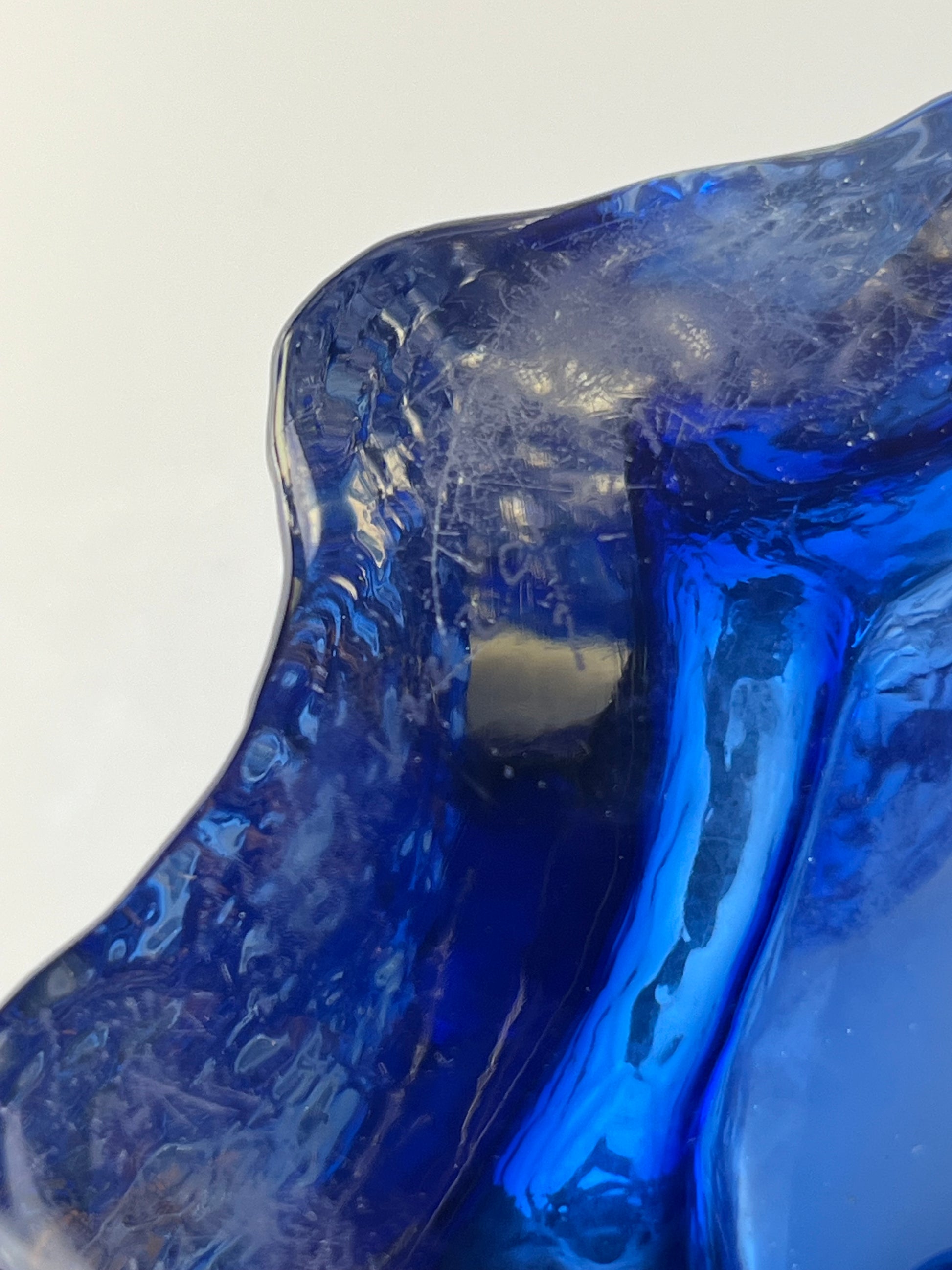 Vase blau Glas von Kai Blomqvist für Riihimaki / Riihimaen Lasi Oy