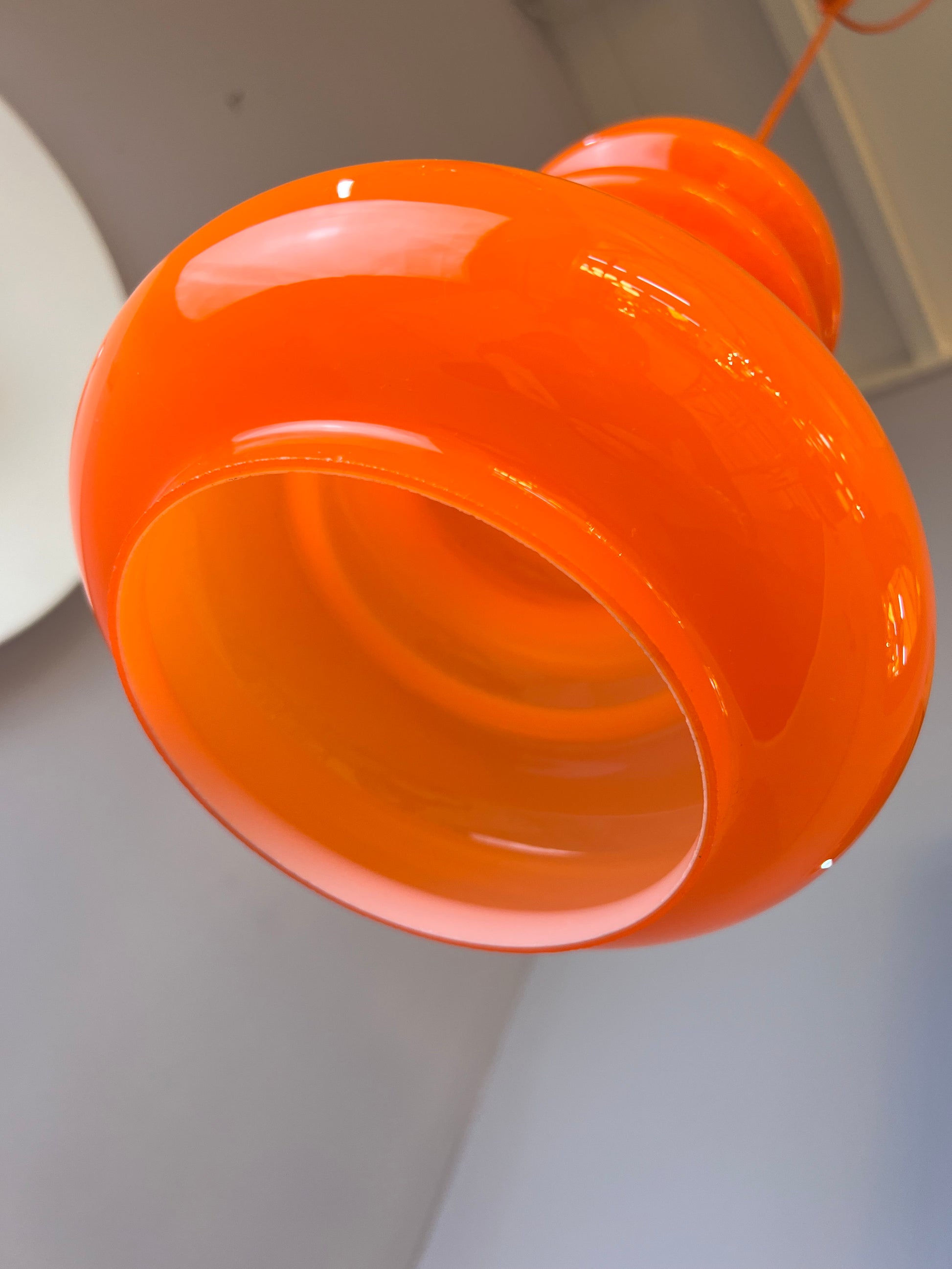 Hängelampe orange Glas