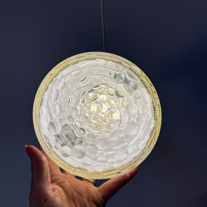 Hängelampe weiß Glas Chrom aus den Niederlanden