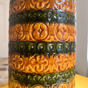 Bodenvase 289-47 grün gelb von Scheurich West Germany