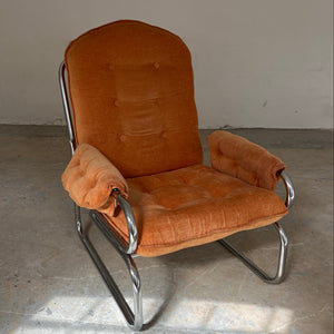 Sessel Halina orange Chrom von Hellerau
