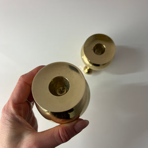Set: 2x Kugel Kerzenständer Messing von Gusums Bruk