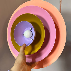 Lamellenlampe neu lackiert rosa orange