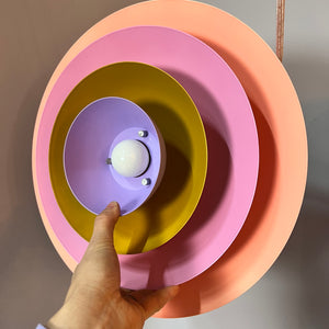Lamellenlampe neu lackiert rosa orange