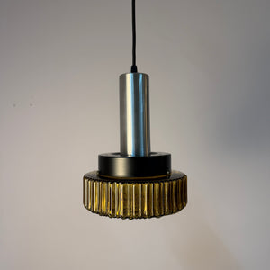 Hängelampe braun Glas Metall