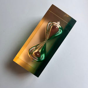 Sanduhr grün gelb 70er