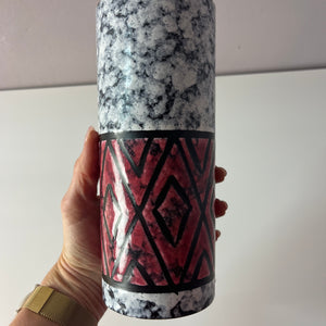 Vase 896/0 rot weiß von Strehla Keramik