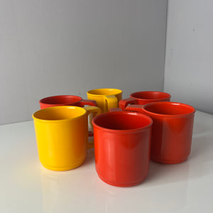 Set: 6x Tasse gelb rot orange von Rosti Mepal