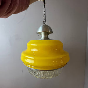 Hängelampe gelb Glas Metall
