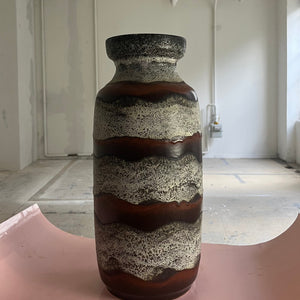 Bodenvase 70-45 braun weiß von Bay Keramik West Germany