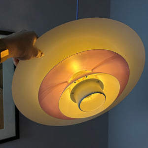 Lamellenlampe weiß lila von Formlight