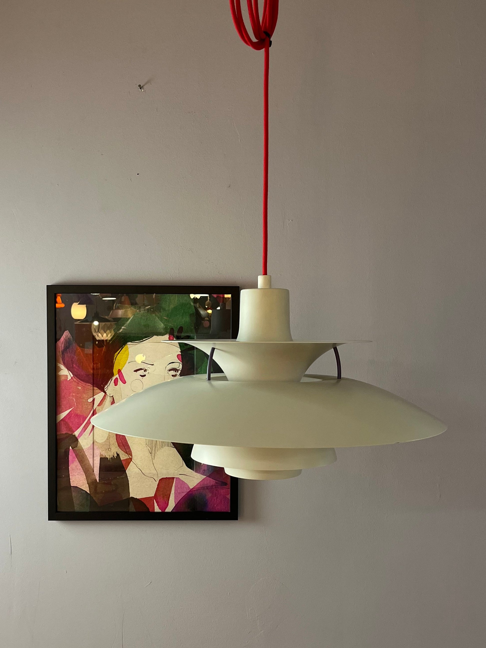 Lamellenlampe PH5 weiß von Poul Henningsen für Louis Poulsen