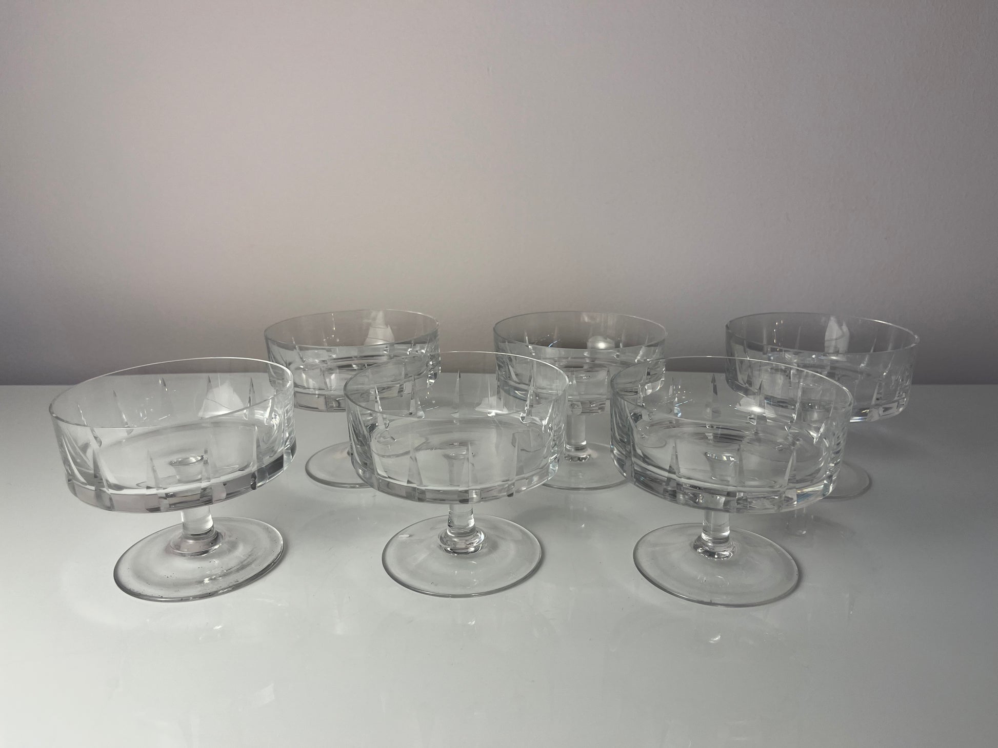 Set: 6x Champagnerschale Kristallglas