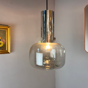 Hänge- oder Deckenlampe Glas Chrom von Glashütte Limburg