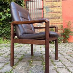 Sessel dunkelbraun Echtleder von Dyrlund