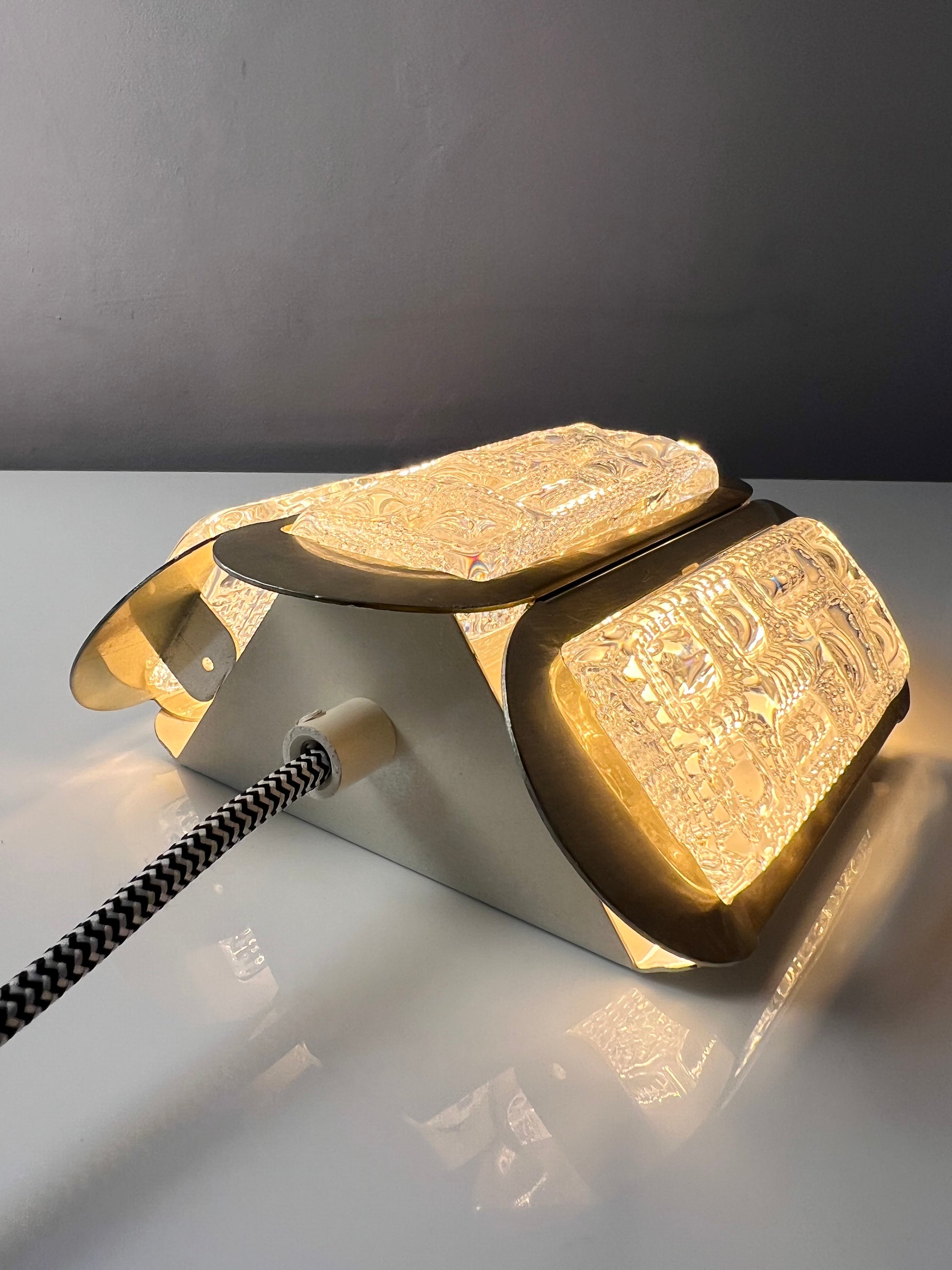 Wandlampe Messing Glas von Vitrika