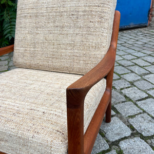 Sessel Senator beige Wolle Teak von Ole Wanscher für Cado