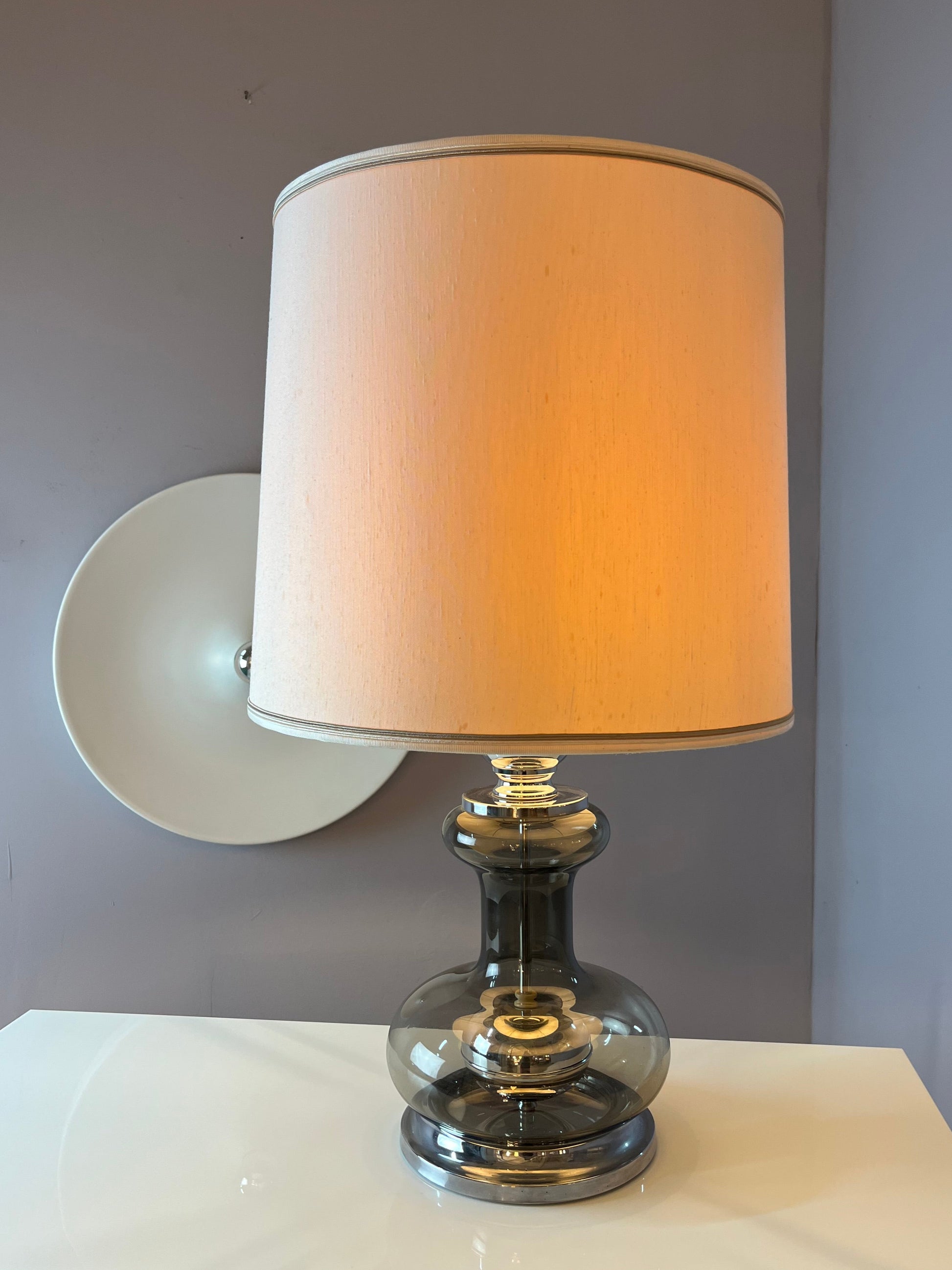 Tischlampe Rauchglas