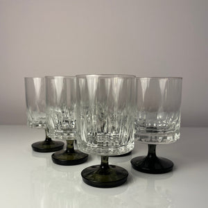 Set: 6x Weinglas mit grauem Sockel