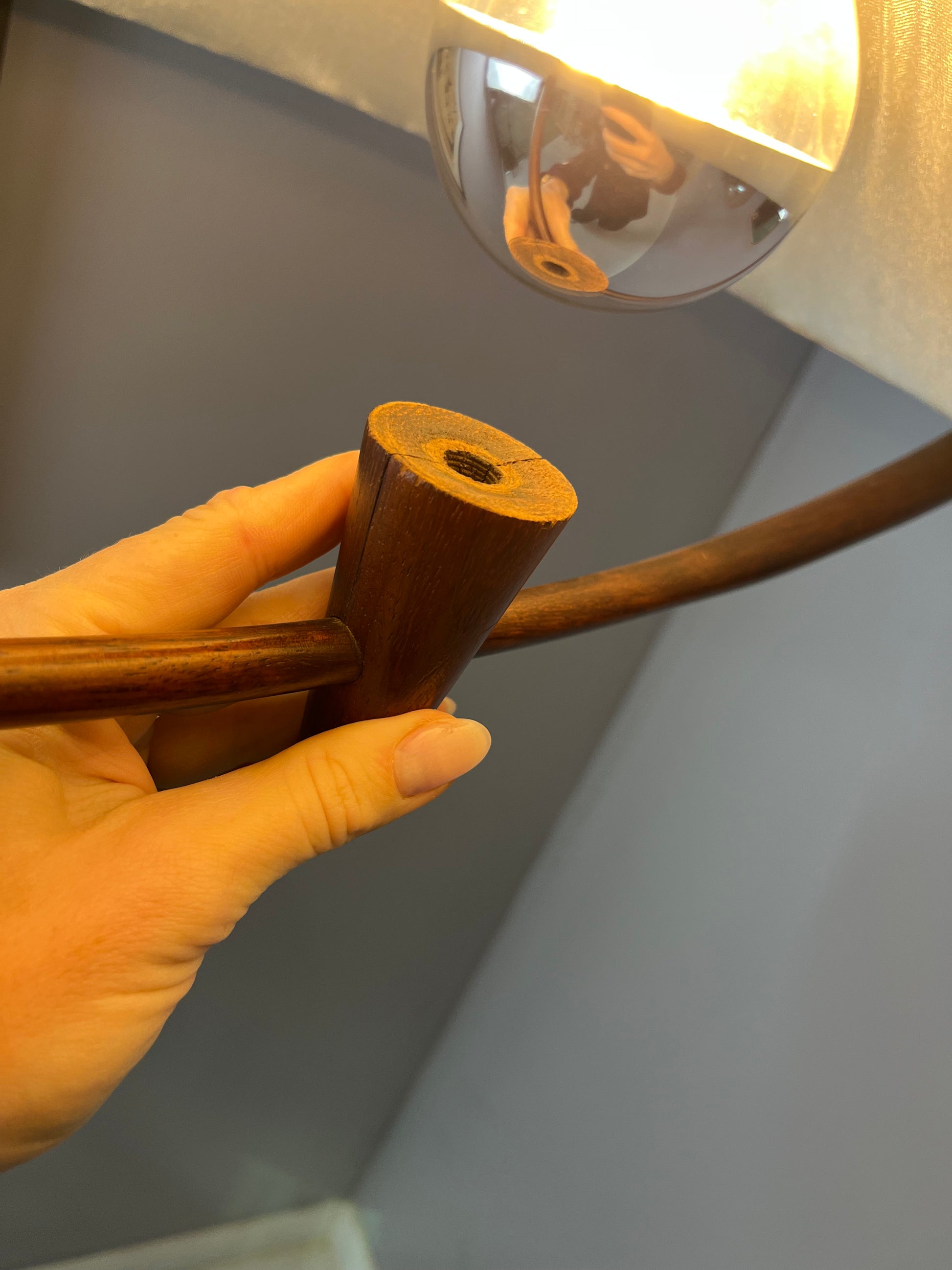Hängelampe beige braun Teak von Temde