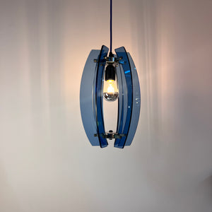 Hängelampe blau Glas von Veca aus Italien
