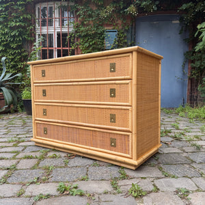 Kommode Rattan Bambus mit Messinggriffen von Dal Vera