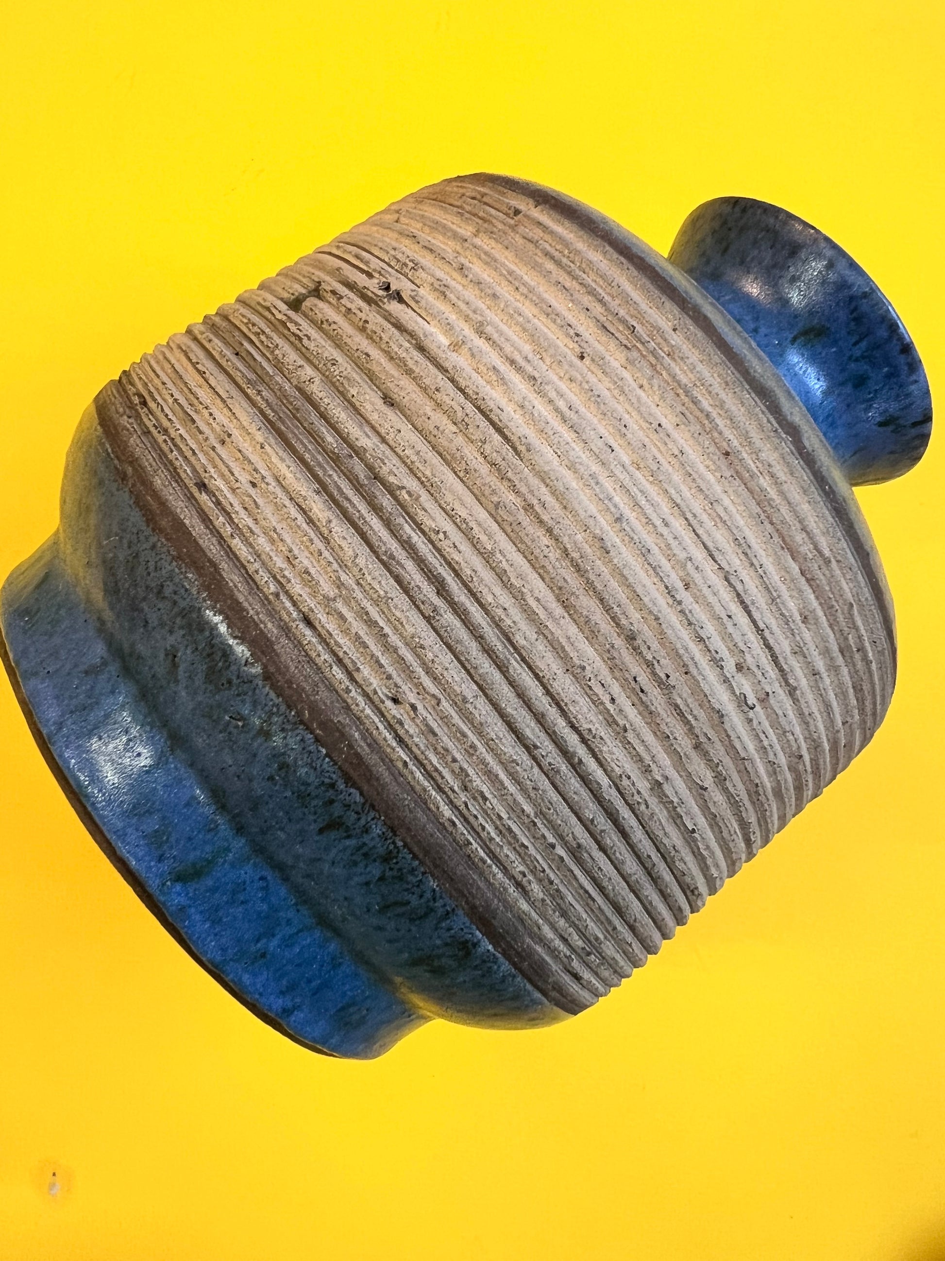 Vase blau braun Kunstkeramik von Karl Jüttner DDR