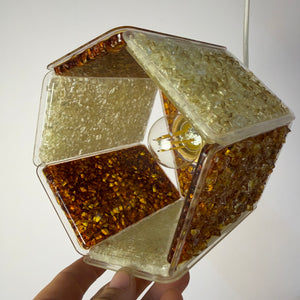Hängelampe Hexagon braun weiß Acrylglas in Granitoptik von Roland Konst