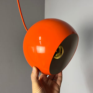 Kugellampe neu lackiert orange aus Dänemark