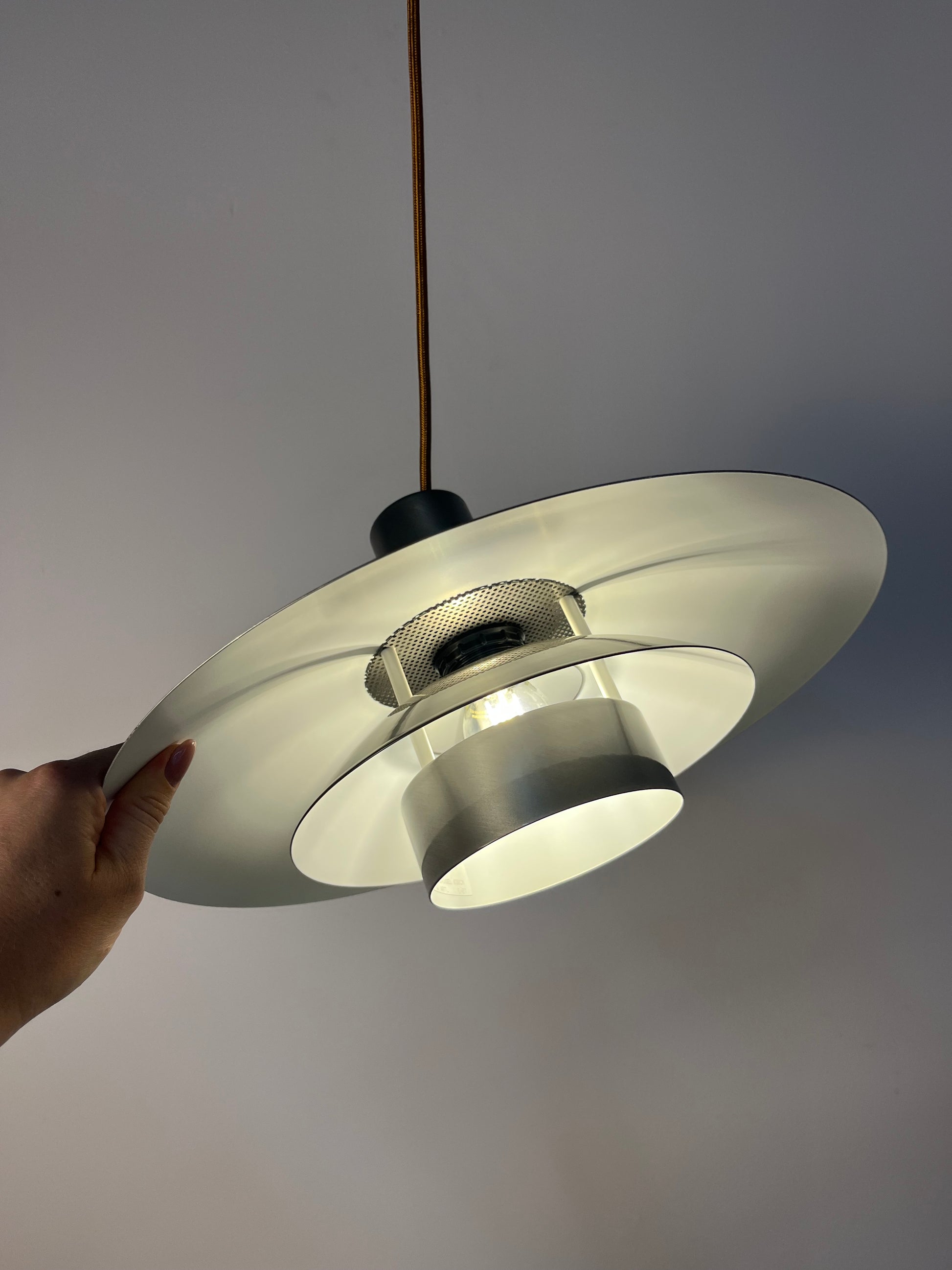 Kleine Lamellenlampe Leto silber kupfer von Top Lamper