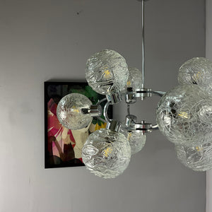 Sputnik Kronleuchter Glas Chrom