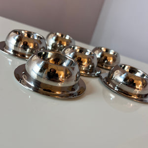 Set: 6x Eierbecher Edelstahl verchromt aus Dänemark