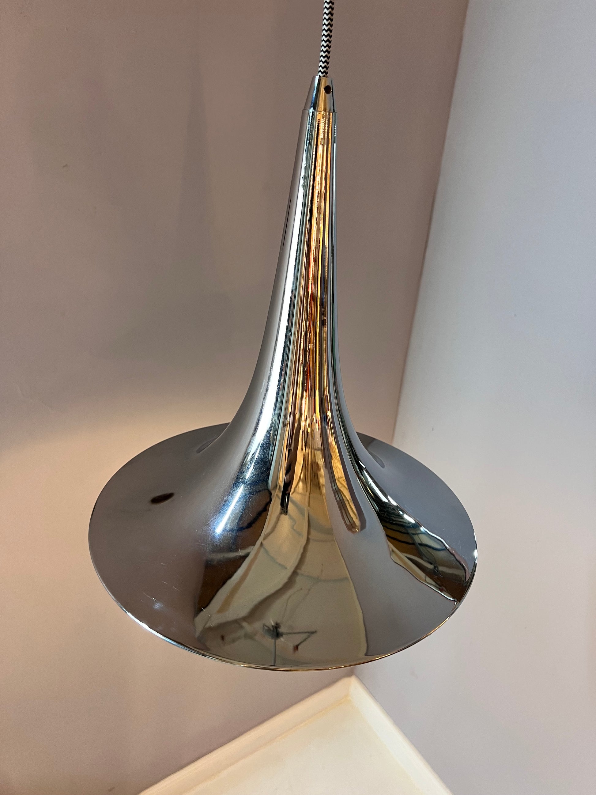 Hängelampe Trichter Chrom