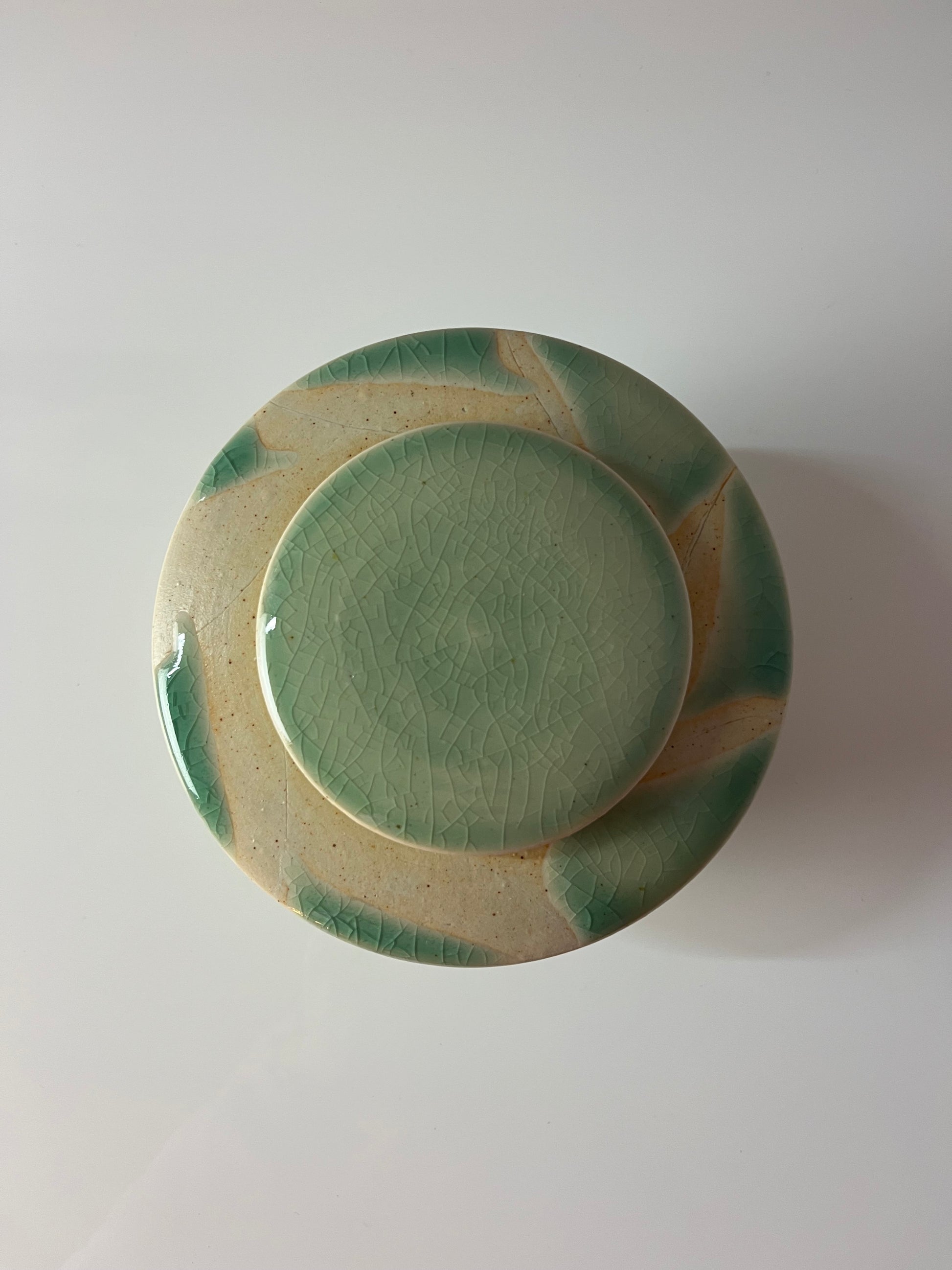 Bonboniere creme mint Keramik