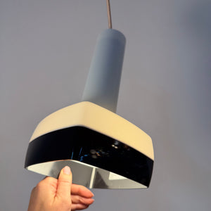 Hängelampe schwarz weiß von Bent Karlby für Schrøder-Kemi