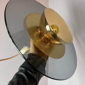 Lamellenlampe Gold Rauchglas aus Dänemark