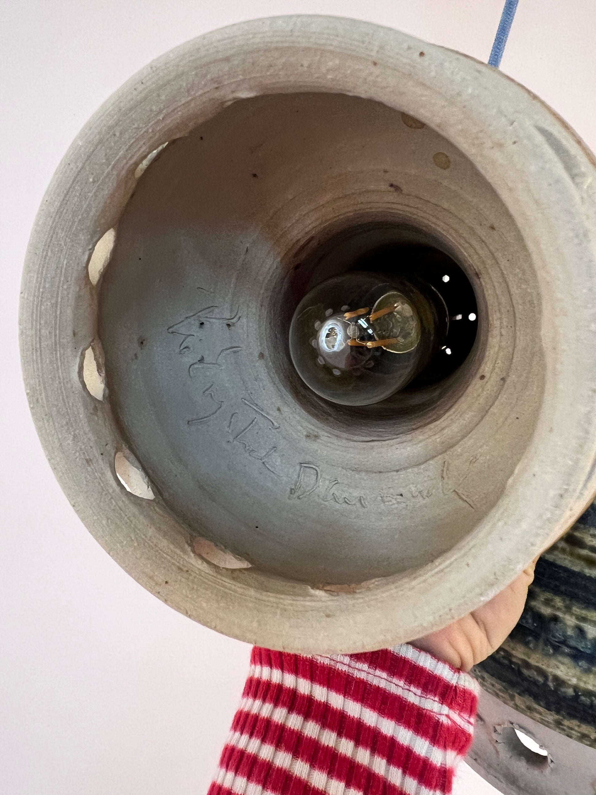 Hängelampe blau beige Keramik von Per Engstrøm