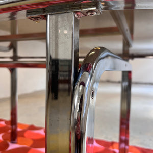 Ovaler Esstisch Rauchglas Chrom