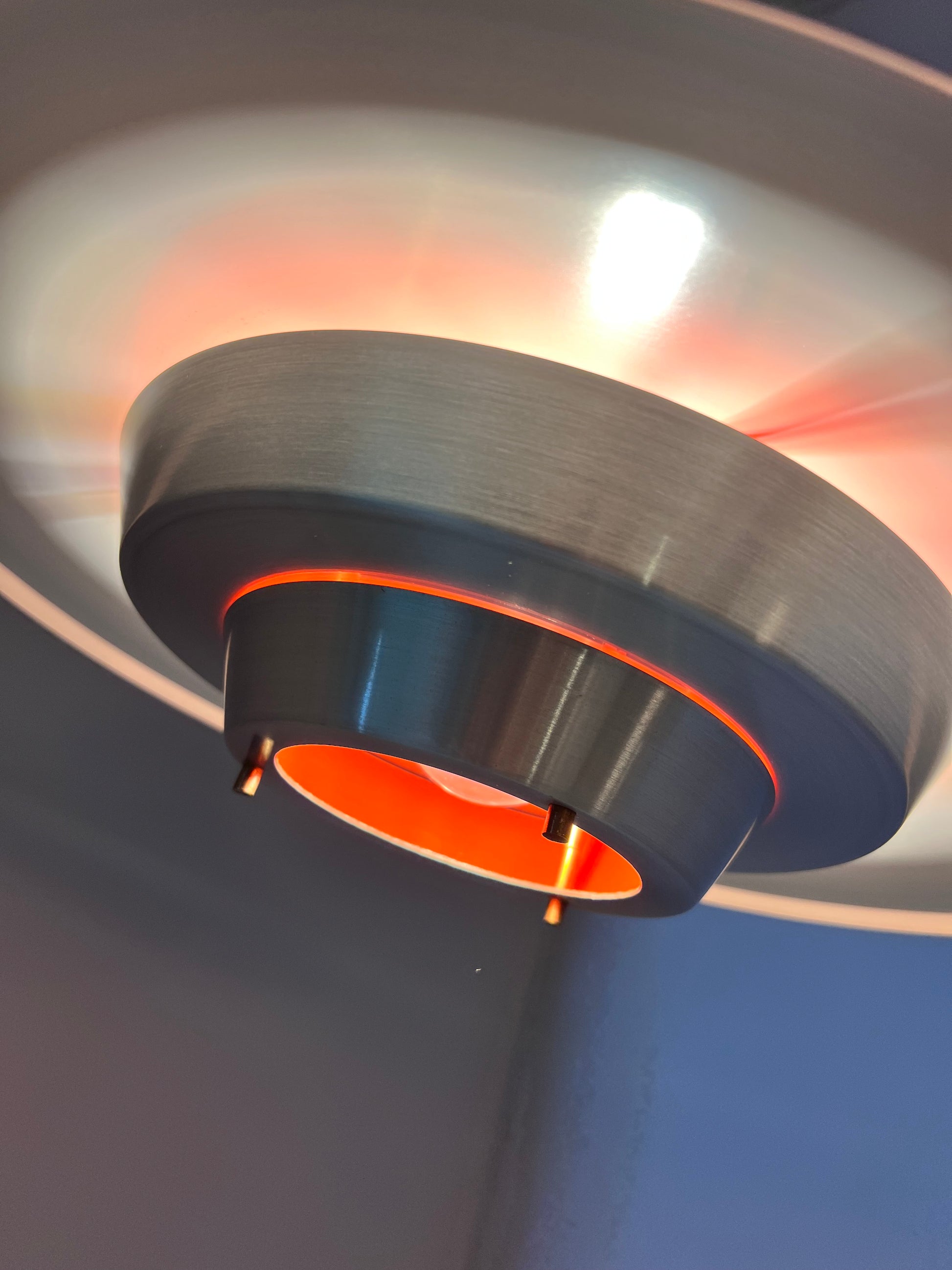 Lamellenlampe Søvaern silber orange von Carl Thore für Granhaga