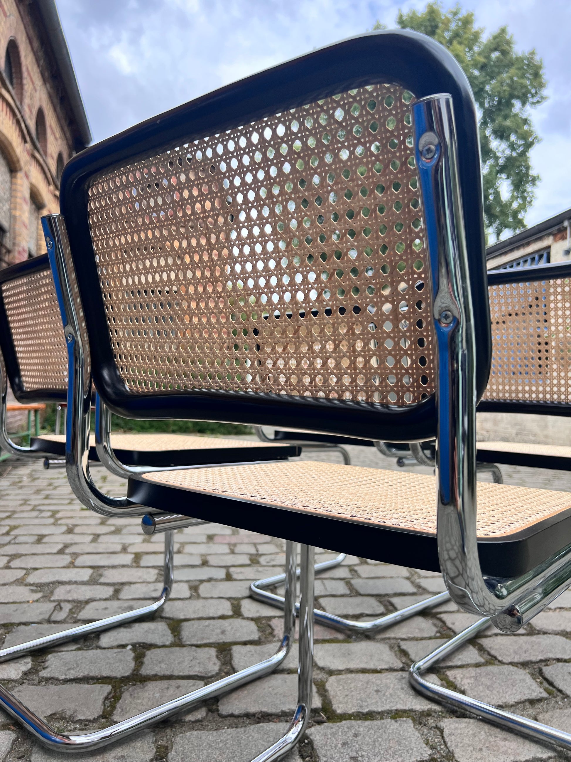 Set: 4x Freischwinger Wiener Geflecht
